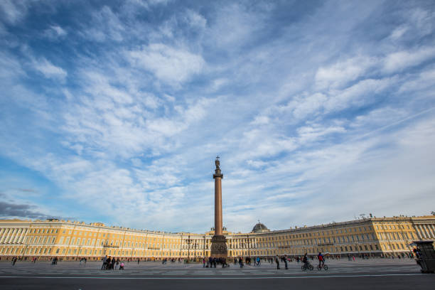 istock Palace Square, central square contains Alexander Column marking victory over Napoleon's armies - Saint Petersburg, Russia 1135909033