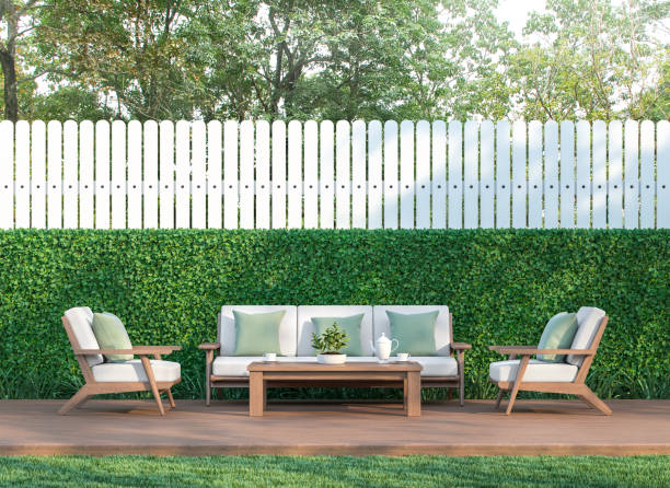 istock Living in the garden 3d render 1135910703