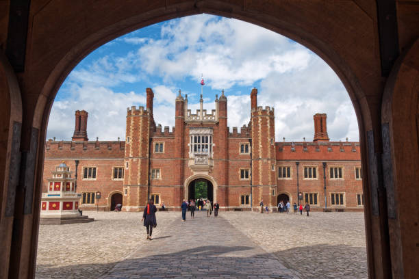 London, UK - 27 July, 2017: Exterior image of Hampton Court Palace.