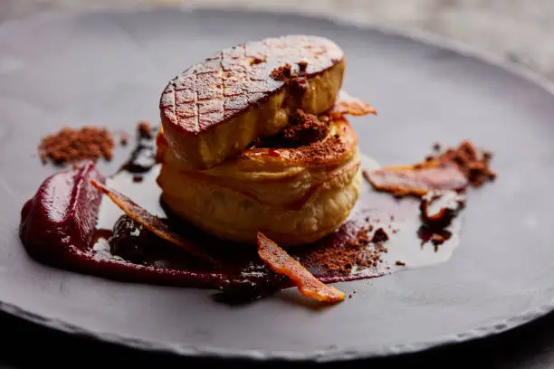 Fois gras on a base of pastry