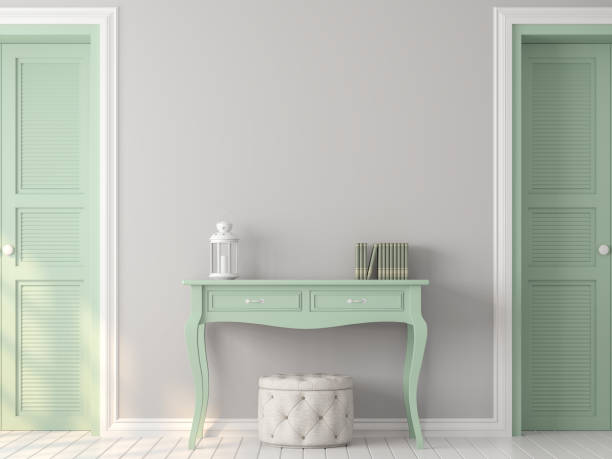 istock Vintage room with green pastel color 3d render 1135914213