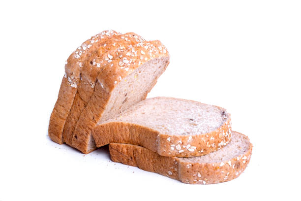 istock Slice whole wheat bread isolated on white background. 1135915406