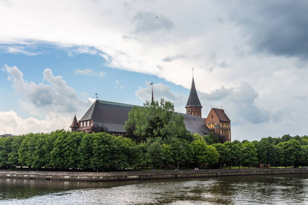 View of the Cathedral where Immanuel Kant's grave is located, Kaliningrad, Russia View of the Cathedral where Immanuel Kant's grave is located, Kaliningrad, Russia immanuel stock pictures, royalty-free photos & images