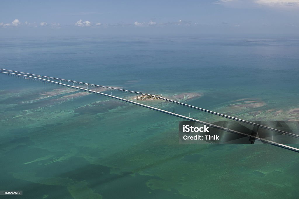 Aerial Photo of Pigeon Key and Seven Mile Bridge  Seven Mile Bridge Stock Photo