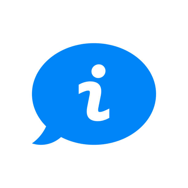 I question mark in blue ask dialog bubble, FAQ information button vector icon I question mark in blue ask dialog bubble, FAQ information button vector icon blue letter i stock illustrations