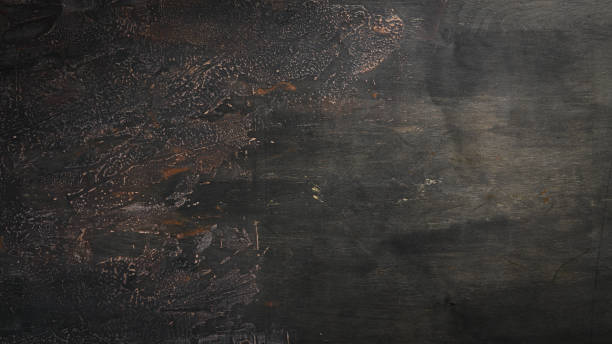 istock Old wooden and stone brown background. Top view. Free copy space. 1135929511