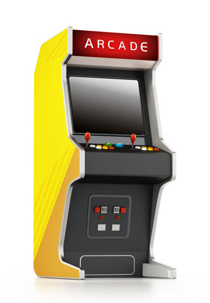 istock Vintage arcade machine with black screen. 3D illustration 1135930655