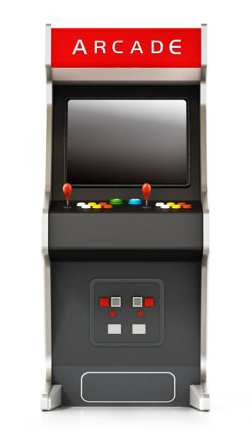 istock Vintage arcade machine with black screen. 3D illustration 1135930694