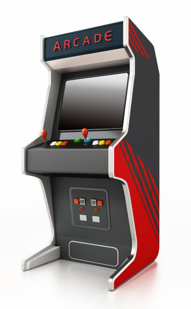 istock Vintage arcade machine with black screen. 3D illustration 1135930739