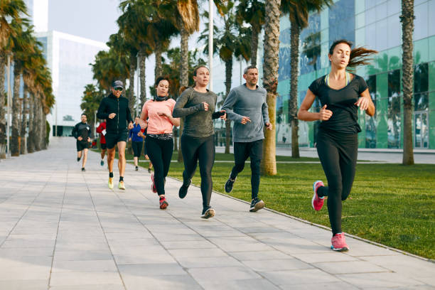 istock Group of people running. 1135932412