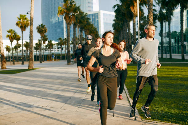 istock Group of people running. 1135932414