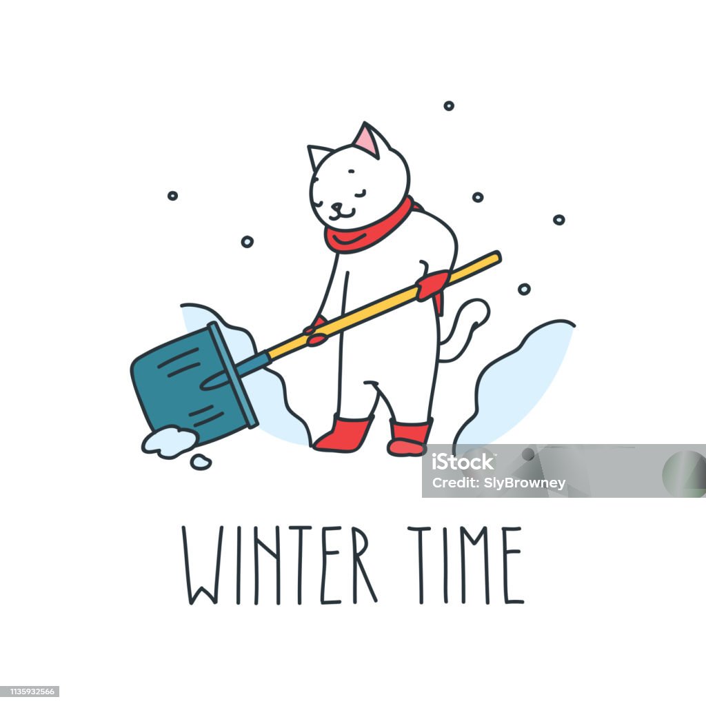 Winter Time Stock Illustration - Download Image Now - Snow, Blizzard,  Cartoon - iStock