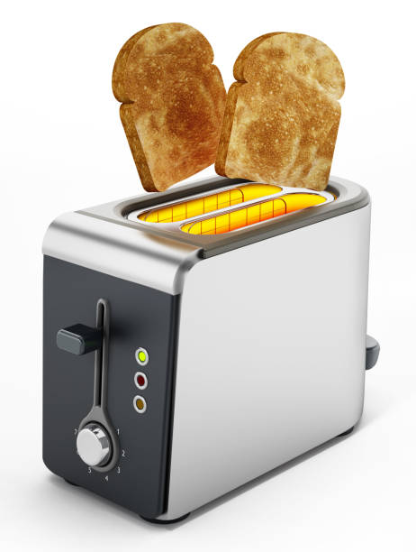 istock Generic toaster with two toasted breads isolated on white 1135932703