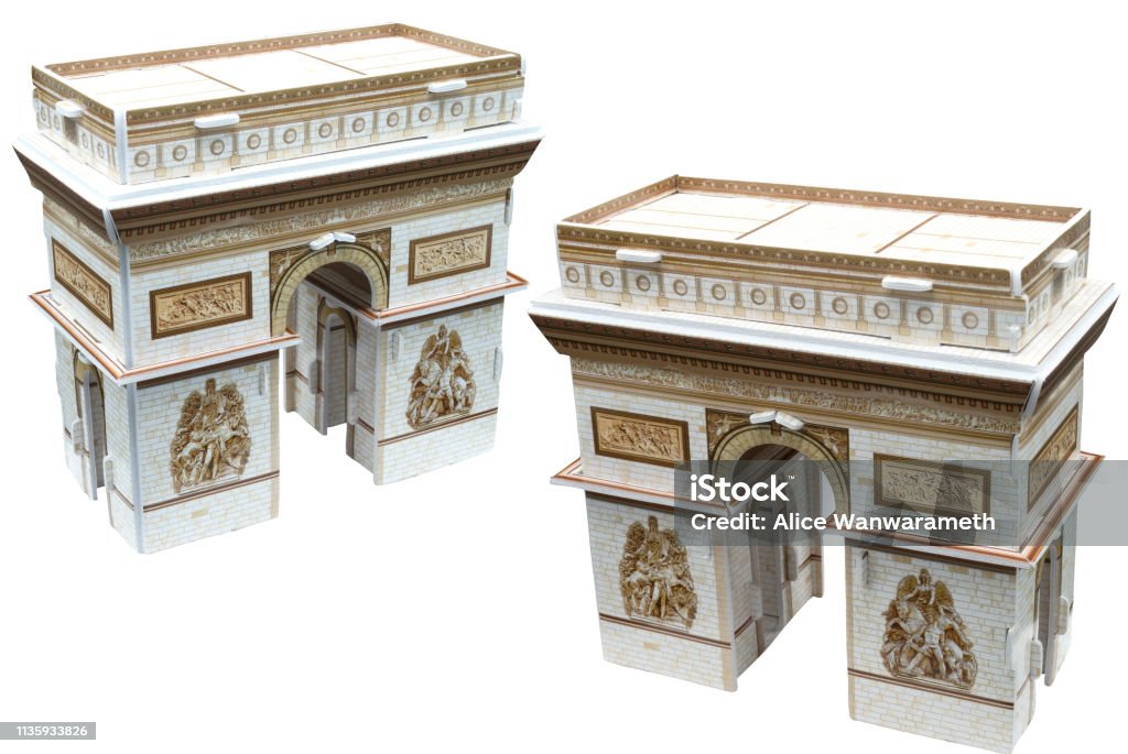 Model of Arc de Triomphe de l'etoile at Place Charles de Gaulle Paris France model of Arc de triomphe de l'Étoile at Place Charles de Gaulle paris france Arch - Architectural Feature Stock Photo