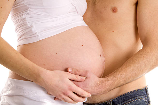Pregnant Couple Torso stock photo