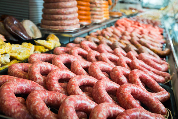 istock counter with assort of sausage 1135935721