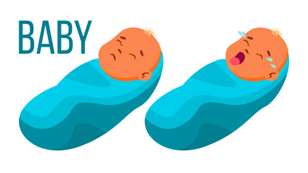 Baby Vector Asleep Crying Isolated Flat Cartoon Illustration Stock  Illustration - Download Image Now - iStock