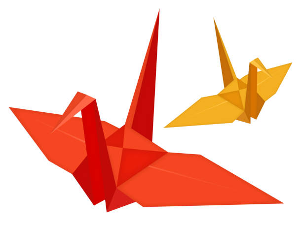 ilustrações de stock, clip art, desenhos animados e ícones de origami crane - paper cranes