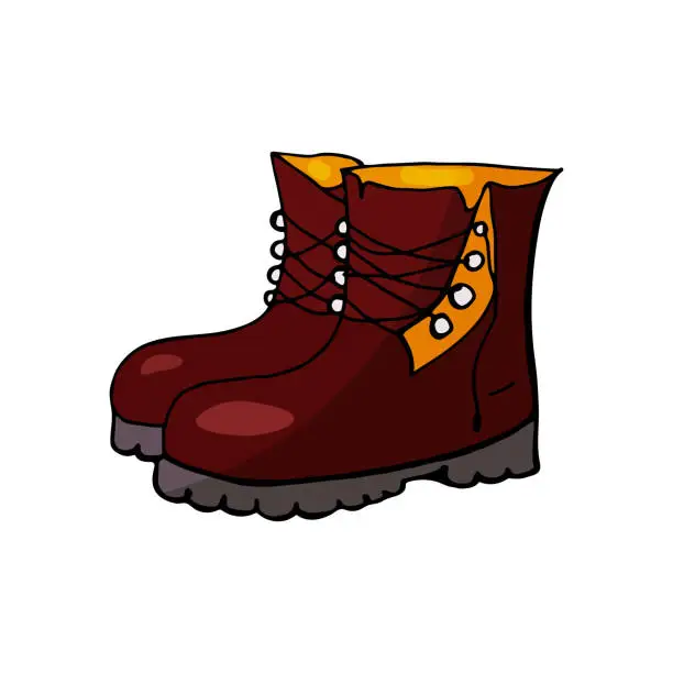 Vector illustration of Autumn boots isolated on white background