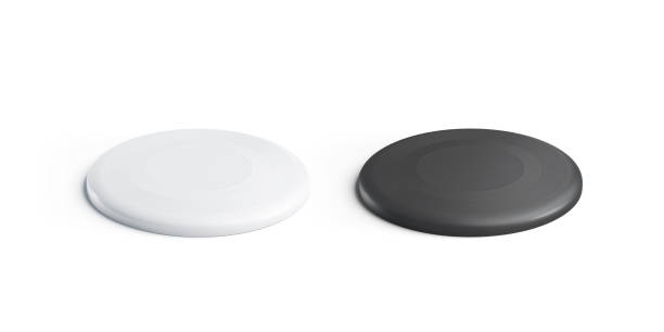 istock Blank black and white plastic frisbee mockup set, isolated, 1135939830