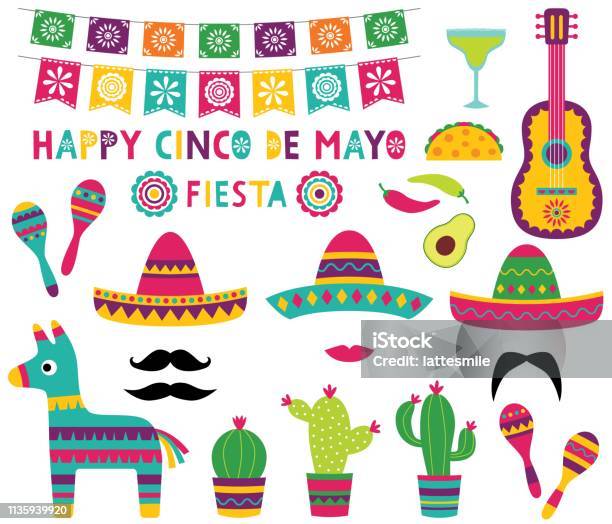 Cinco De Mayo Party Set Stock Illustration - Download Image Now