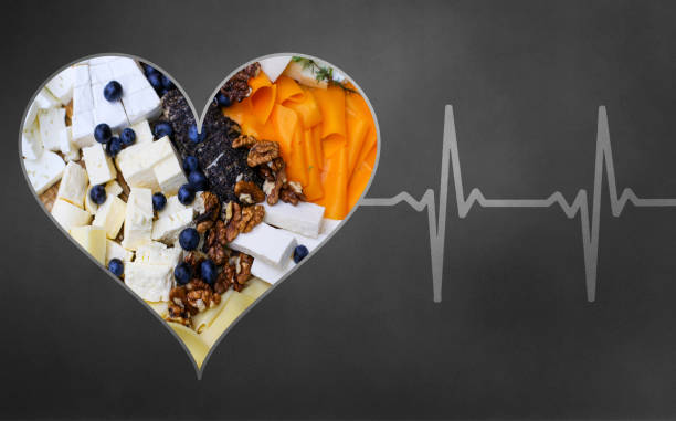 istock Different kind of cheese in heart shape concept with heart pulse 1135941522