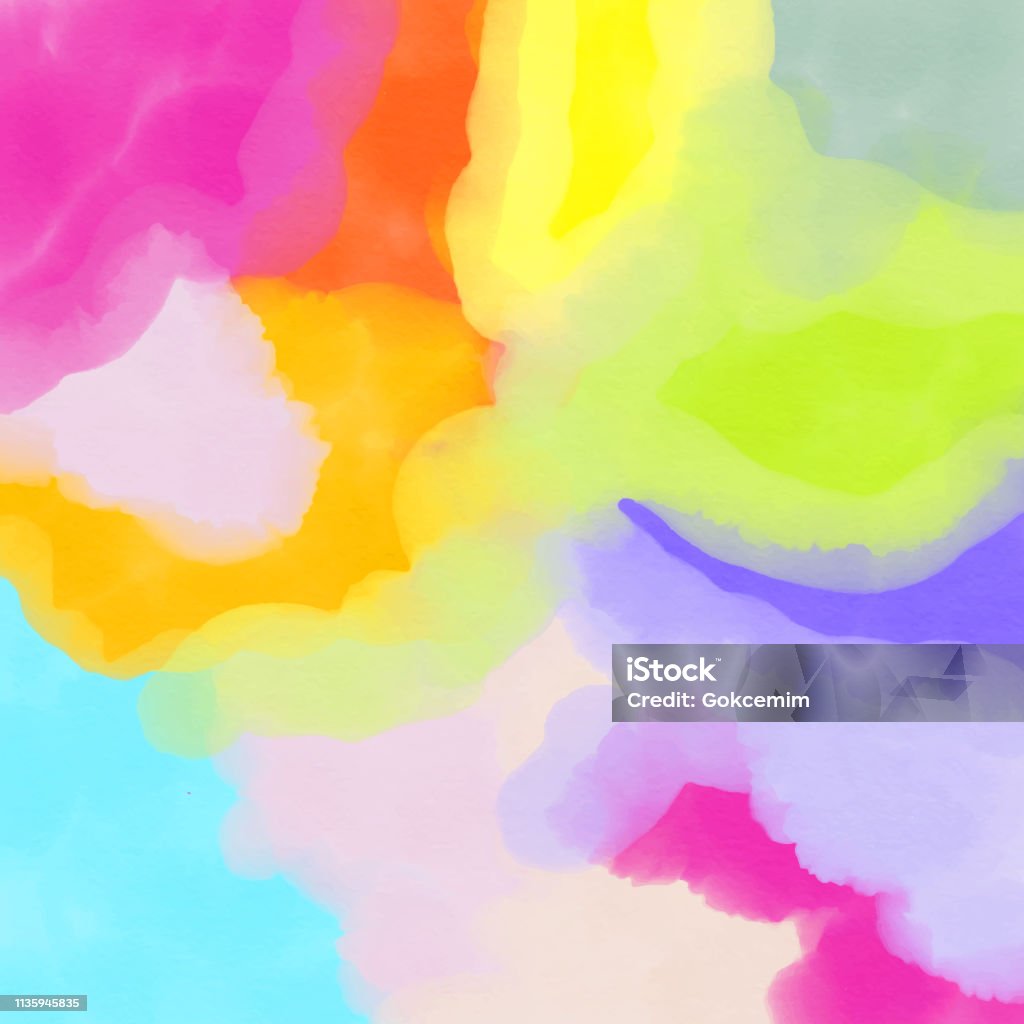 Abstract Watercolour Background With Bright Color Brush Strokes Stock  Illustration - Download Image Now - iStock