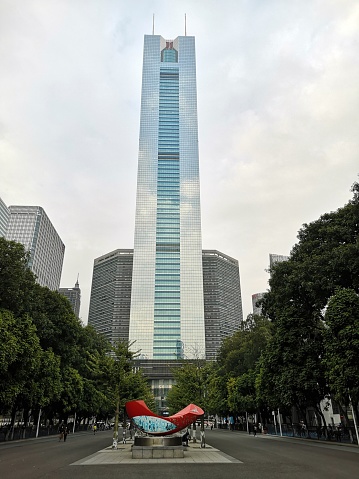 China International Trust and Investment (CITIC) Plaza, a 391 m skyscraper in the Tianhe District of Guangzhou. It is the tallest concrete building in the world. \nGuangdong, China