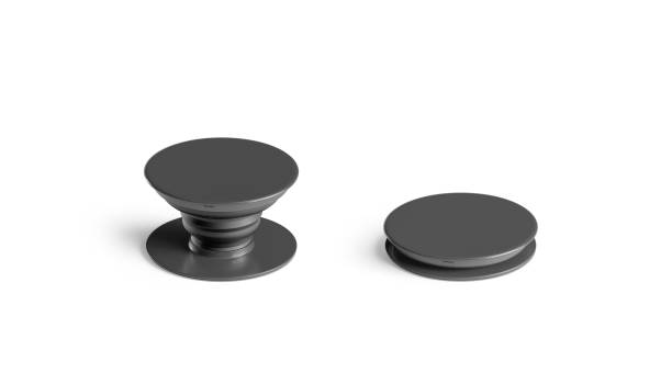 istock Blank black phone phone grip mock up, isolated, side view 1135950122