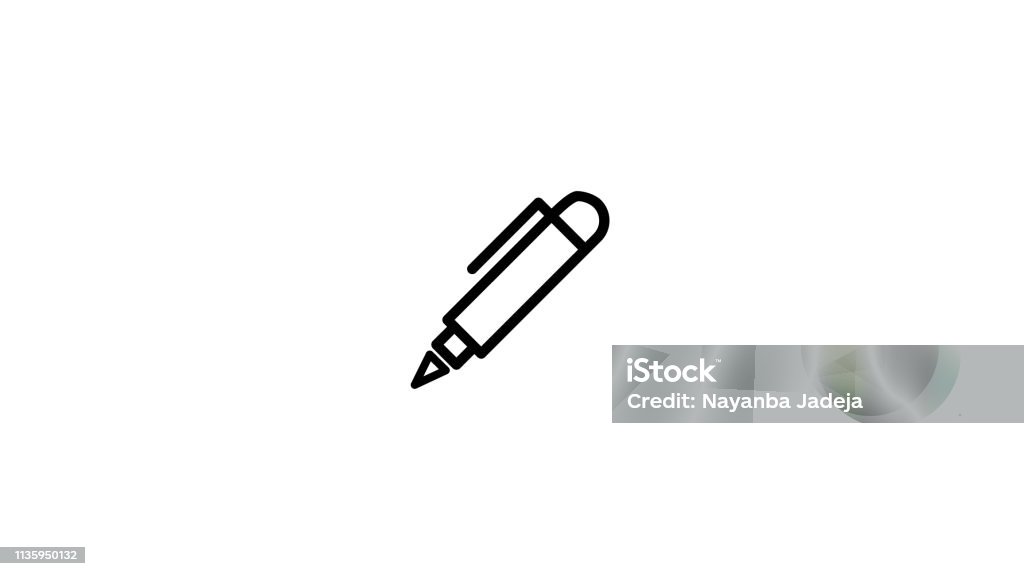 Ball point pen line icon Ballpoint Pen stock vector