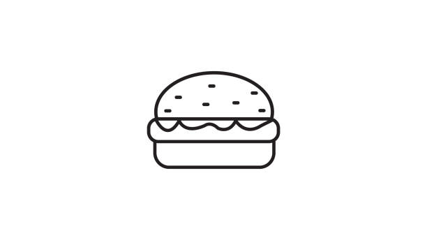 ilustraciones, imágenes clip art, dibujos animados e iconos de stock de icono de hamburguesa - croquetas