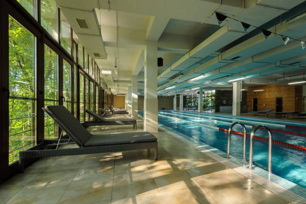 istock Interior of a public swimming pool 1135950220