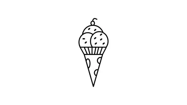 Vector illustration of Ice cream cone icon