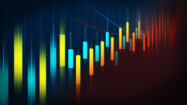 kolorowe tło wykresu finansowego - flow chart strategy analyzing chart zdjęcia i obrazy z banku zdjęć