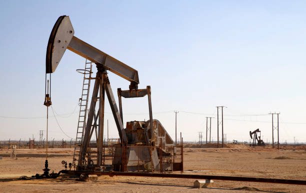 Pump jacks in the desert of Oman