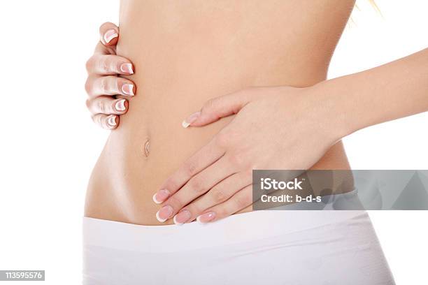 Healthy Life Stock Photo - Download Image Now - Hands On Stomach, Women, One Woman Only