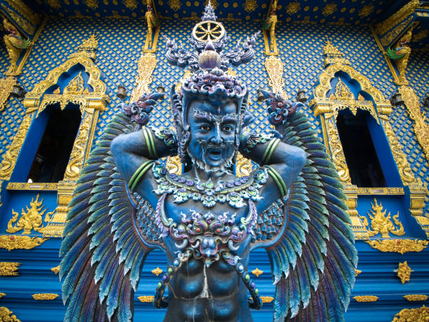 Blue Angel has Wings behind The Blue Church
