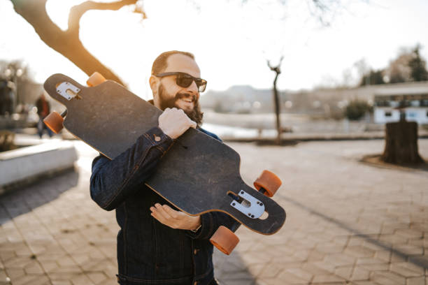istock Handsome skater in the city 1135957376