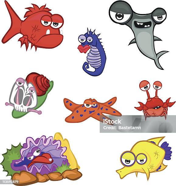 Vetores de Desenhos Animados De Animais Do Mar e mais imagens de Alga - Alga, Alga marinha, Animal