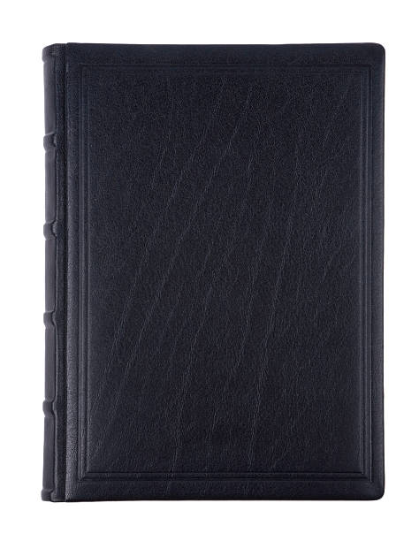 istock The book in black leather cover 113596204