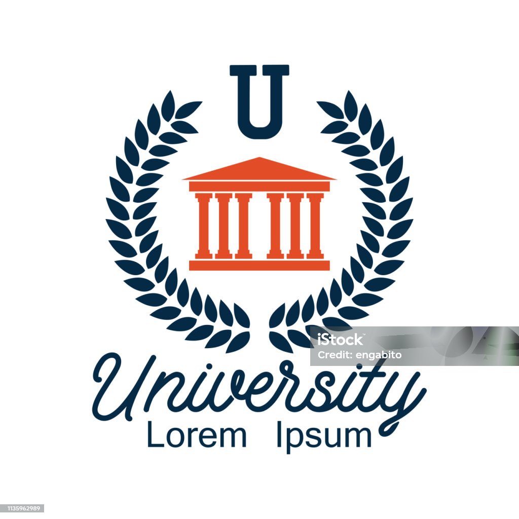 Logotipo da Universidade/Campus com espaço do texto para seu slogan/linha do Tag-ilustração - Vetor de Universidade royalty-free
