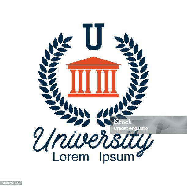 Vetores de Logotipo Da Universidade Campus Com Espaço Do Texto Para Seu Slogan Linha Do Tagilustração e mais imagens de Universidade