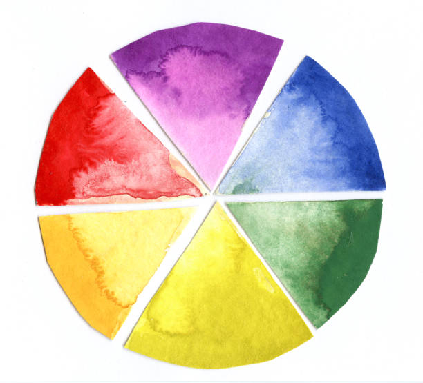 watercolor color wheel watercolor color wheel secondary colors stock illustrations