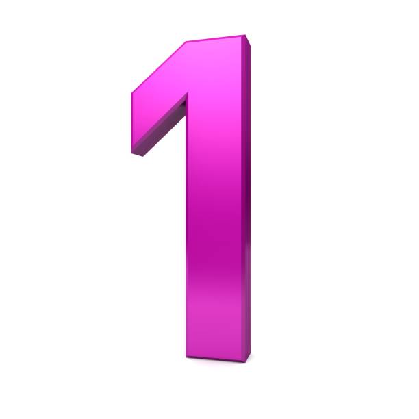 istock number 1 one pink 3d render graphic isolated on white background 1135964991