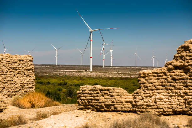 気候変動-風力エネルギー - climate wind engine wind turbine ストックフォトと画像