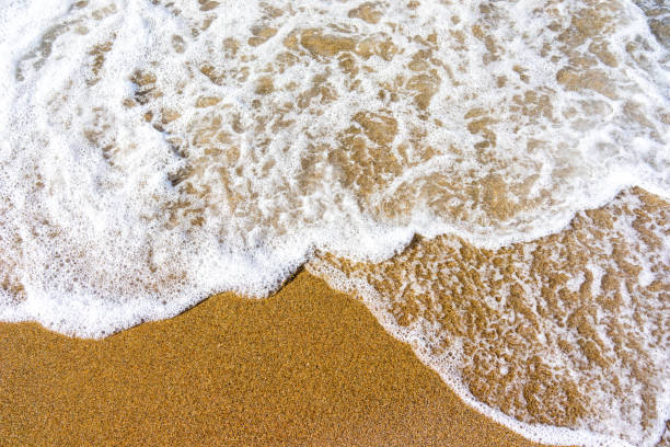 istock Soft wave of blue sea on sandy beach. 1135969217