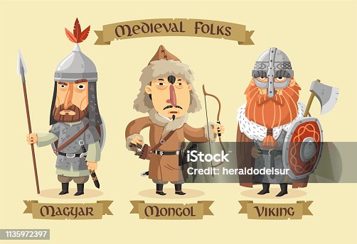 istock Medieval characters set 1135972397
