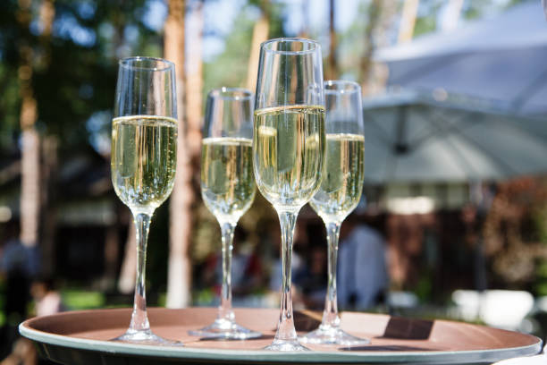istock Glasses with champagne at a wedding outdor 1135974879