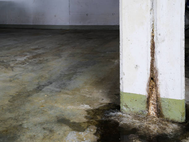 istock water damage in concrete construction with calcium and rust deposits and puddles 1135974903