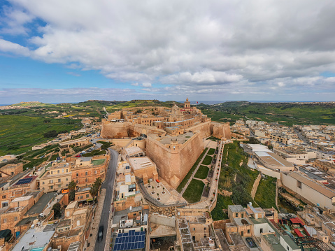 The Citadel (Cittadella) is an ancient fortified city in Gozo. The bastions have recently been restored and the sandstone is clearly visible